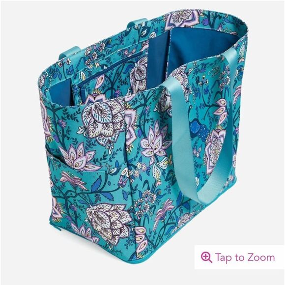 Vera Bradley Lighten Up Deluxe Family Tote Bag in Peacock Garden NWT - Picture 3 of 4